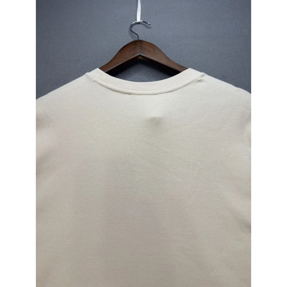Banana Republic Mini Rib Slim T-Shirt XL Off White Ecru Short Sleeve Cotton Tee